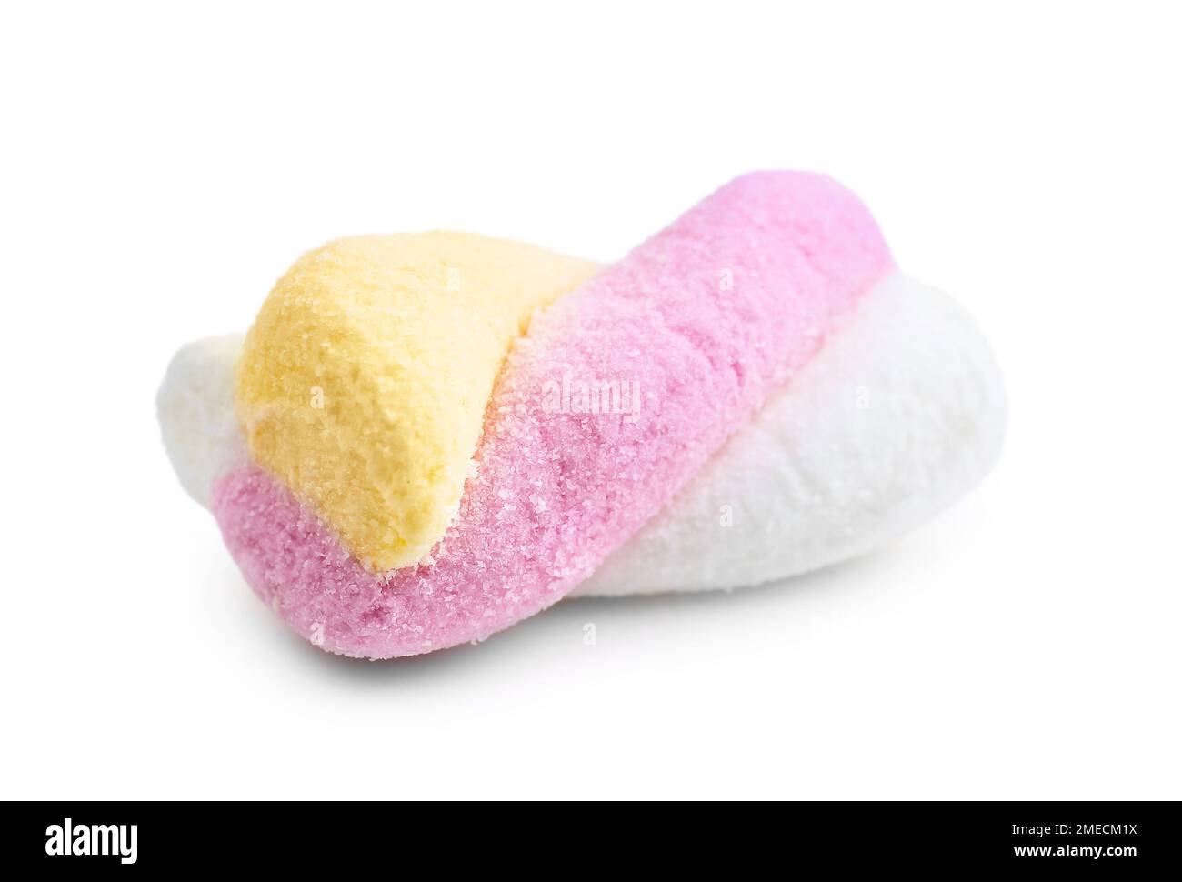 Tasty twisted marshmallow isolated on white background Stock Photo - Alamy