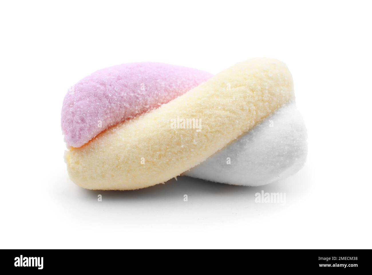 Tasty twisted marshmallow isolated on white background Stock Photo - Alamy