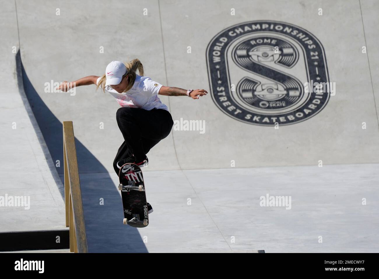 Pamela Rosa Pamela Rosa of Brazil competes in the Street Skateboarding World ...