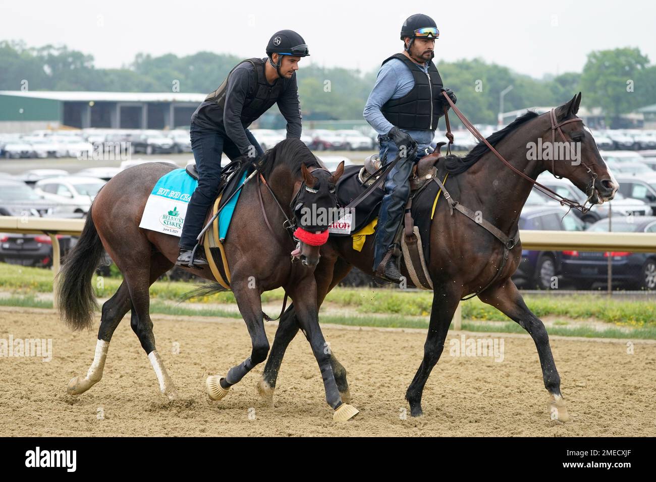 Hot Rod Charlie trains the day before the 153rd running of the Belmont