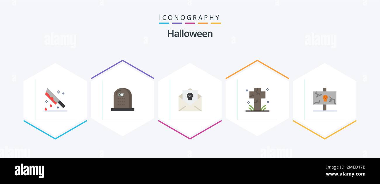 Halloween 25 Flat icon pack including death. cemetery. halloween. horror. halloween Stock Vector
