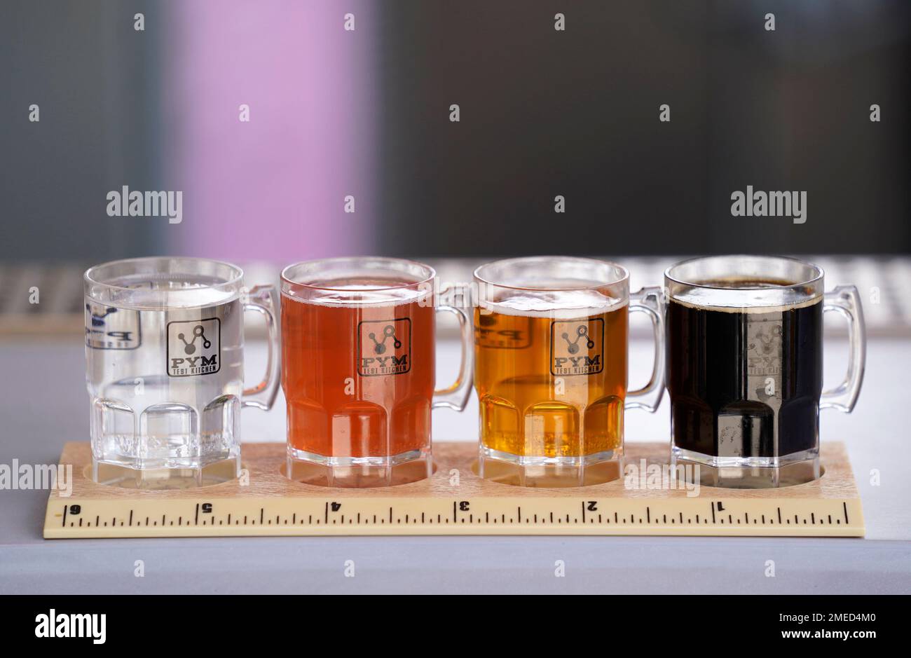 The PintSized Mini Beer Flight from the PYM Tasting Lab appears at the