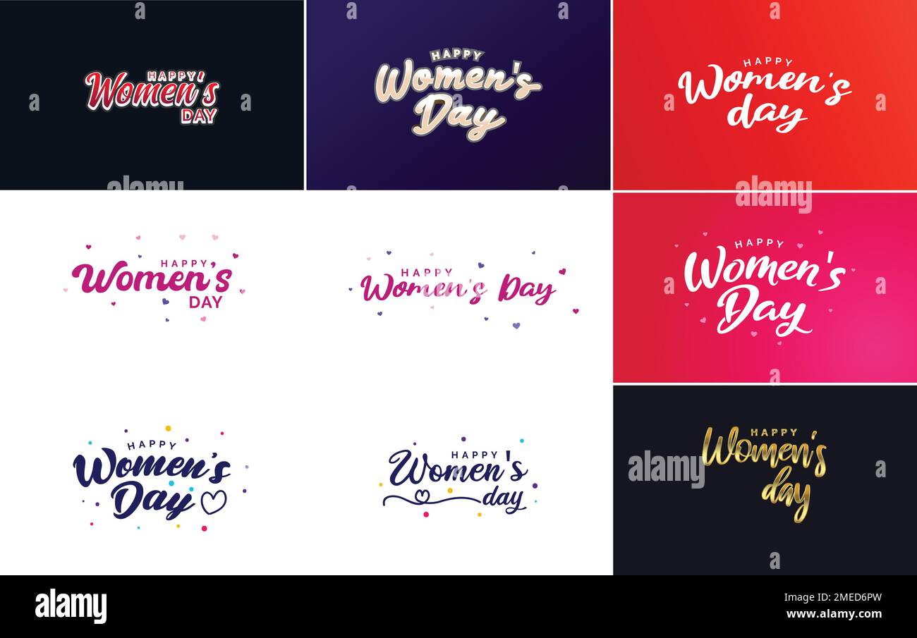 Happy Womens Day Greeting Card Template With Hand Lettering Text Design Creative Typography 3485