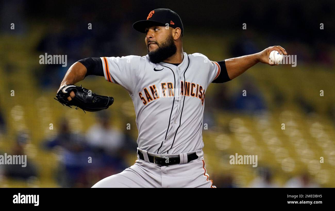 Jarlin Garcia of the San Francisco Giants pitches during the sixth