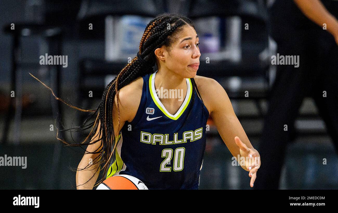 Dallas Wings forward Isabelle Harrison (20) in action during a WNBA