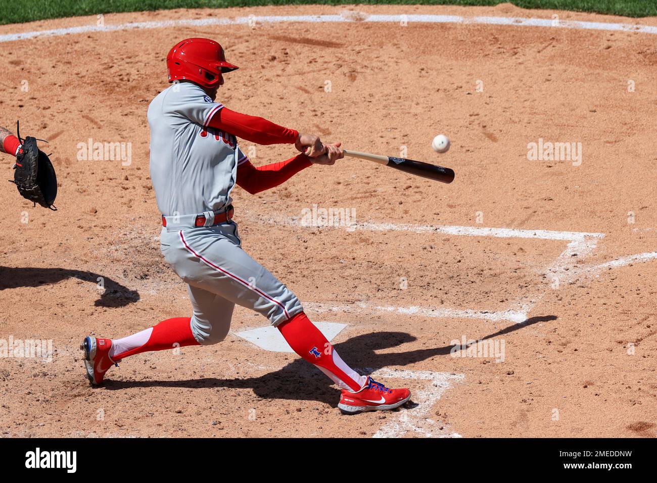 Philadelphia Phillies' Brad Miller bats during a baseball game