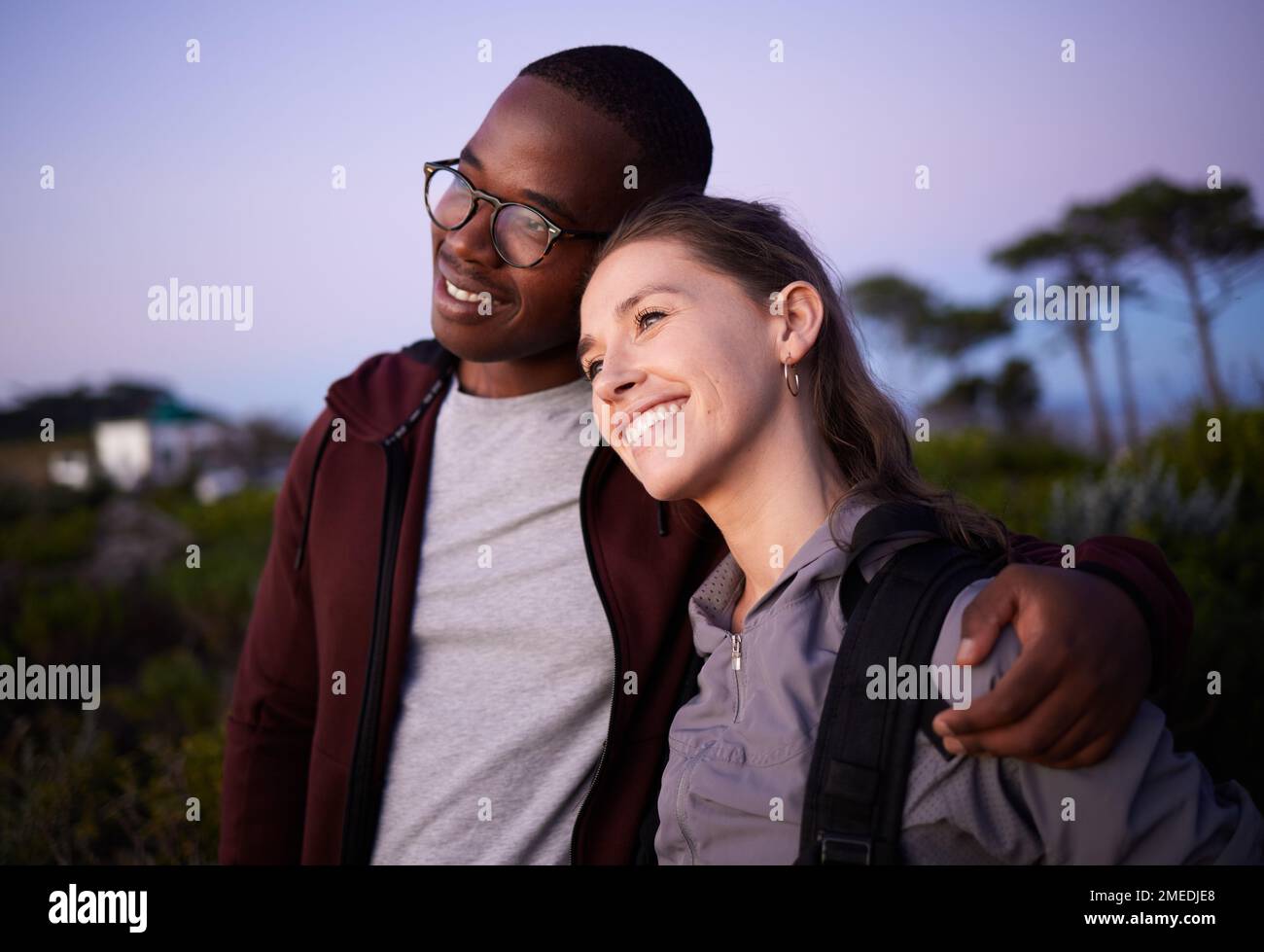 Happy Couple Relax And Love In An Interracial Relationship During 