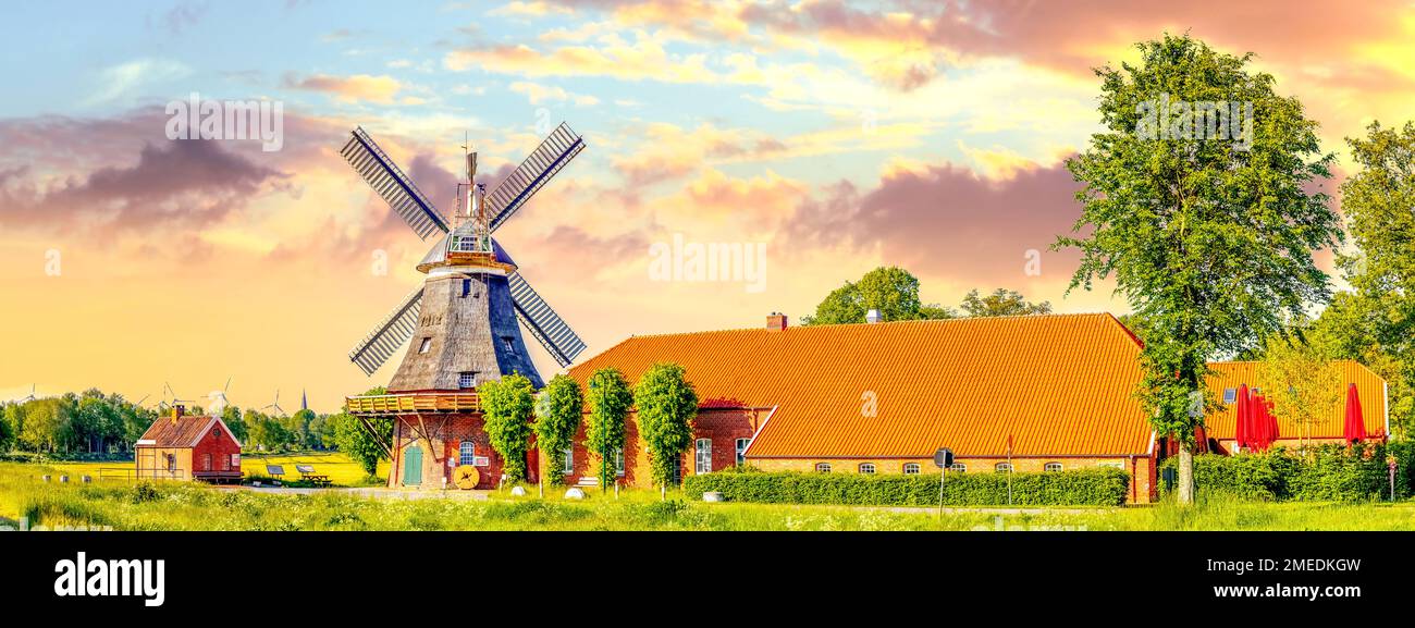 Windmill Grossefehn, East Friesland, germany Stock Photo