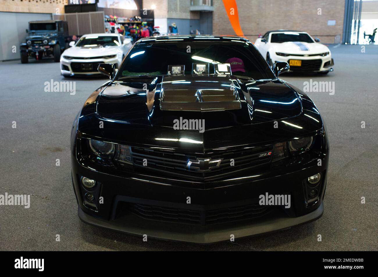 A Chevrolet Camaro during the MCM Car Show in Bogota, Colombia, the biggest auto show in latin america, on January 20, 2022. Photo by: Chepa Beltran/Long Visual Press Stock Photo