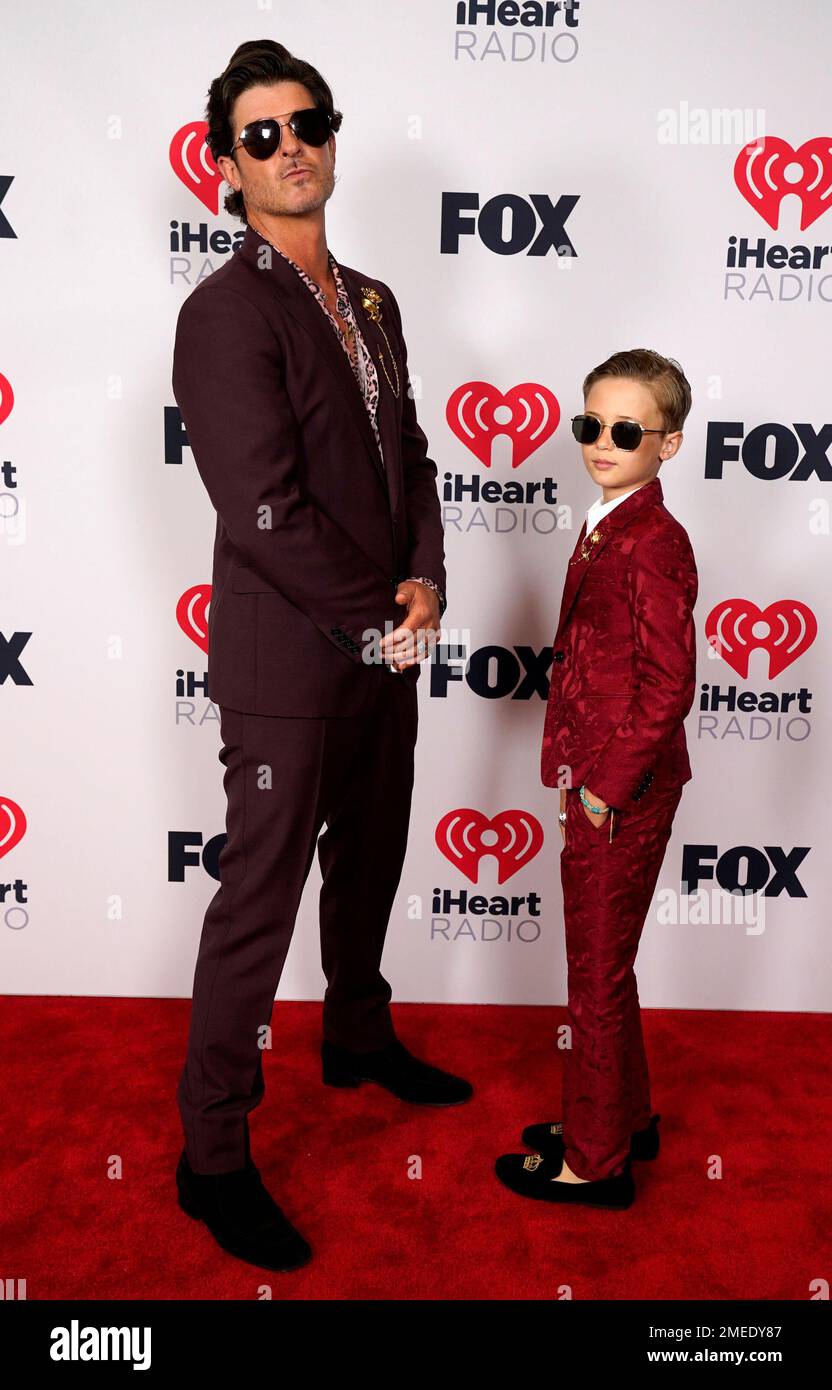 Robin Thicke and his son Julian attend the iHeartRadio Music Awards at