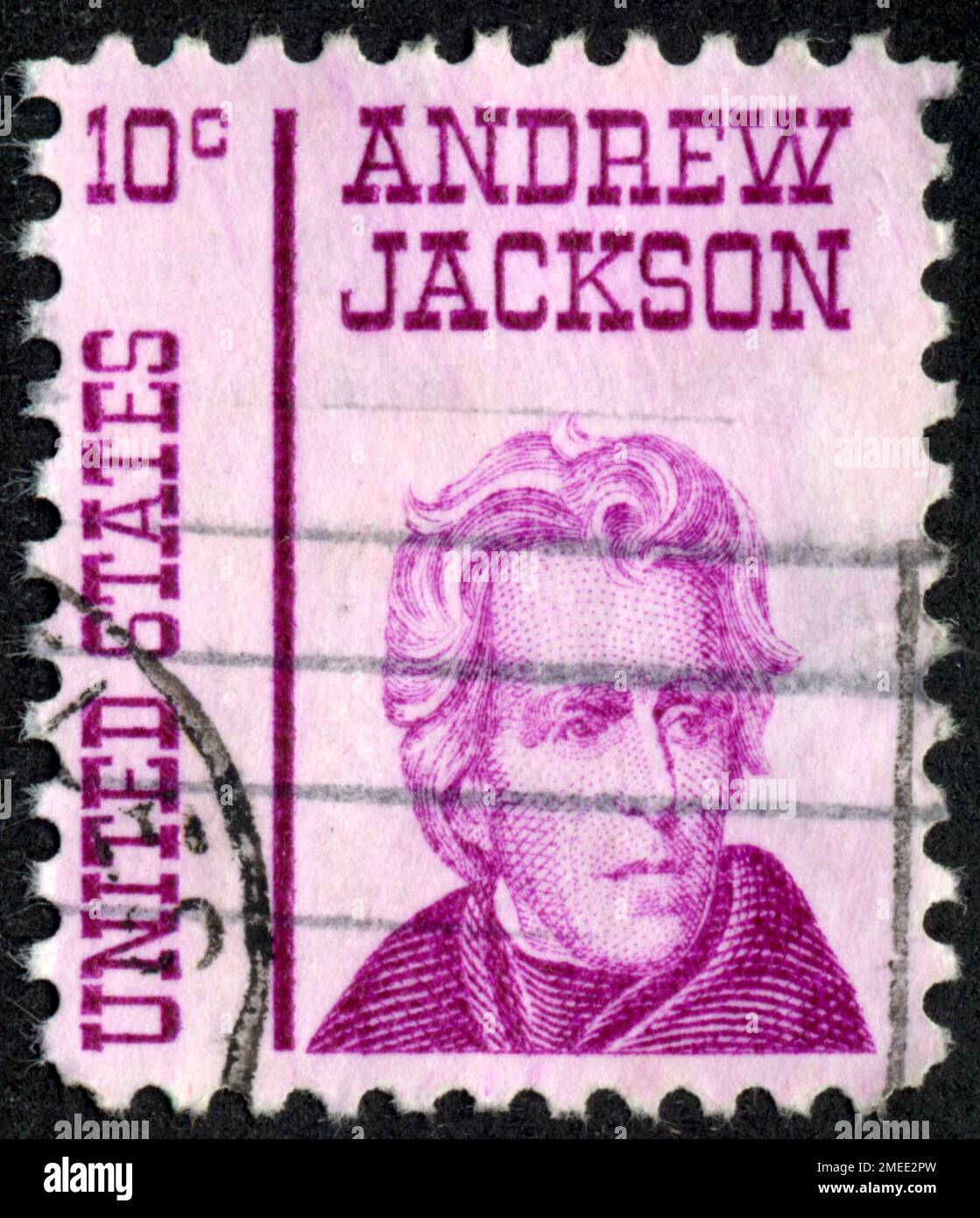 TIMBRE OBLITÉRÉ ANDREW JACKSON. UNITED STATES. 10C Stock Photo