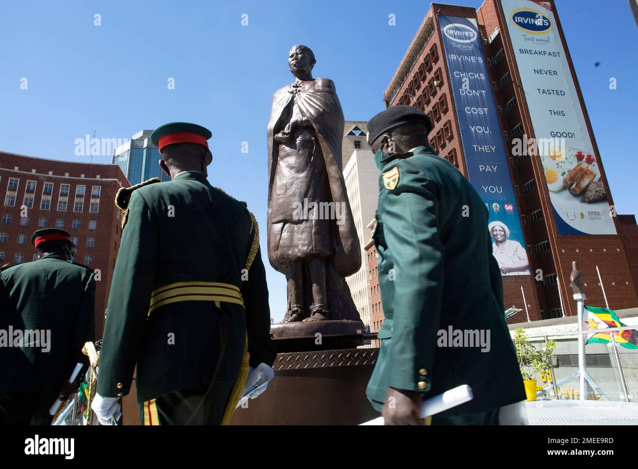 A statue of Nehanda Charwe Nyakasikana is seen Harare, Tuesday, May, 25