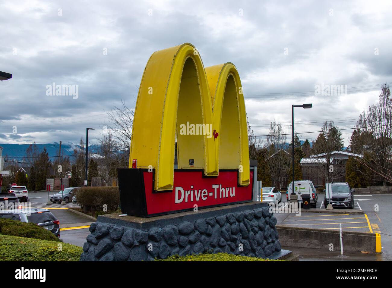 Store sign of McDonald’s Canada. McDonald's Restaurants of Canada