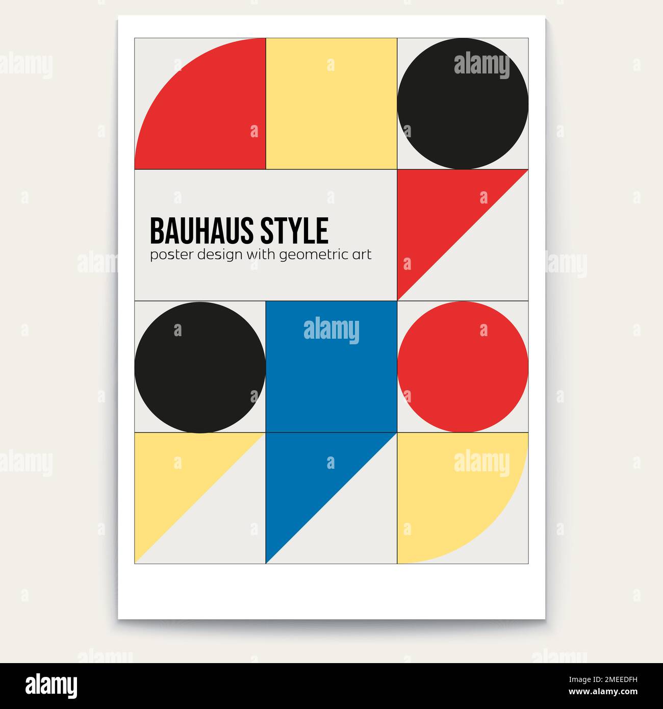 Abstract geometric pattern. Bauhaus retro style. Poster design. Cover vector template Stock Vector