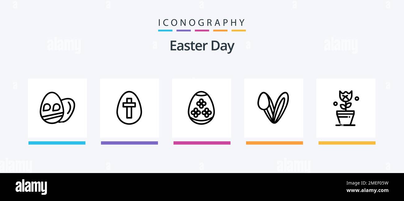 Easter Line 5 Icon Pack Including baby. chicken. easter. egg. easter ...