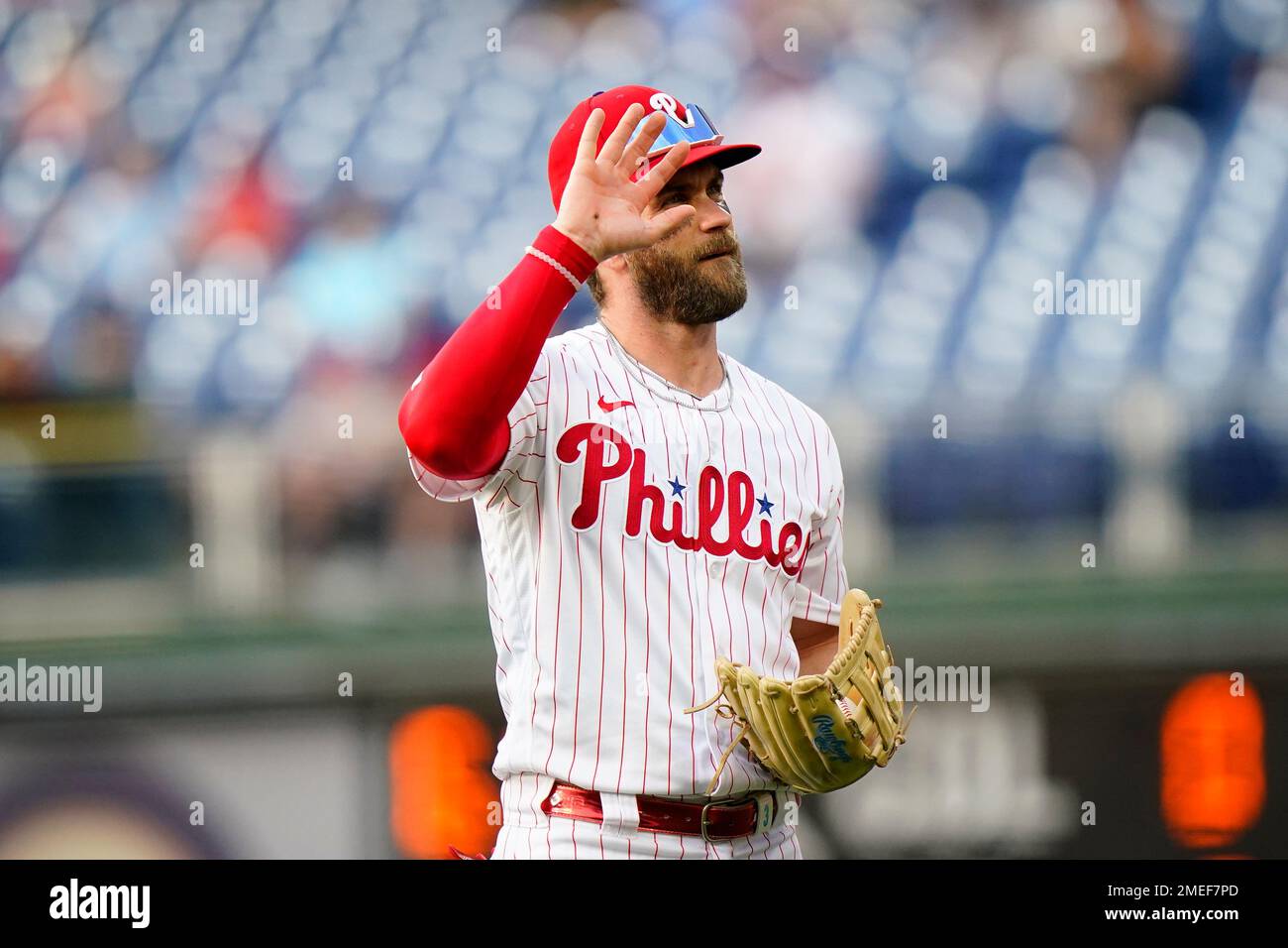 Philadelphia Phillies' Bryce Harper plays during a baseball game, Tuesday,  June 6, 2023, in Philadelphia. (AP Photo/Matt Slocum Stock Photo - Alamy