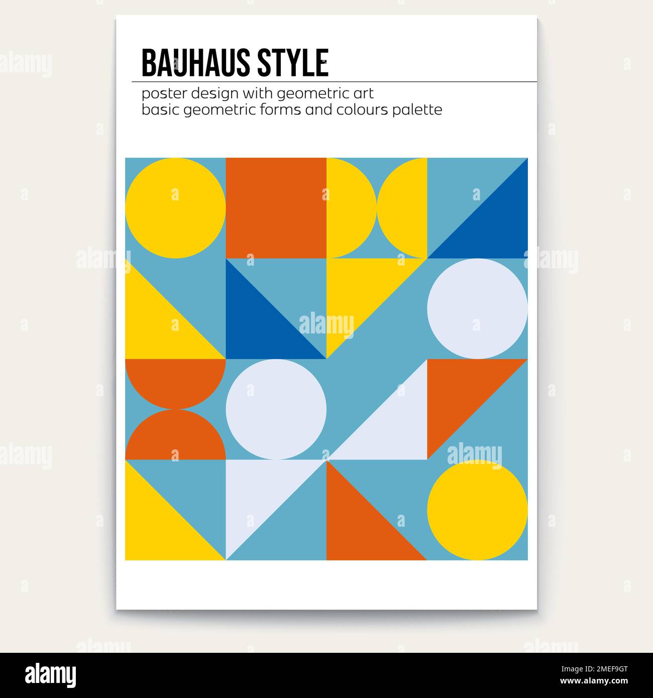 Abstract pattern. Bauhaus style. Poster design. Cover vector template Stock Vector