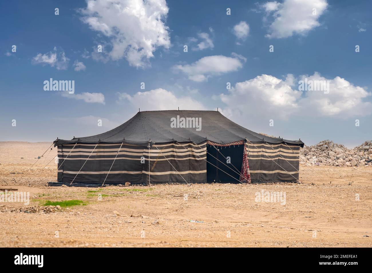 Traditional Arab Khaima Camping Tent of Traditional Style of Arab Stock Photo