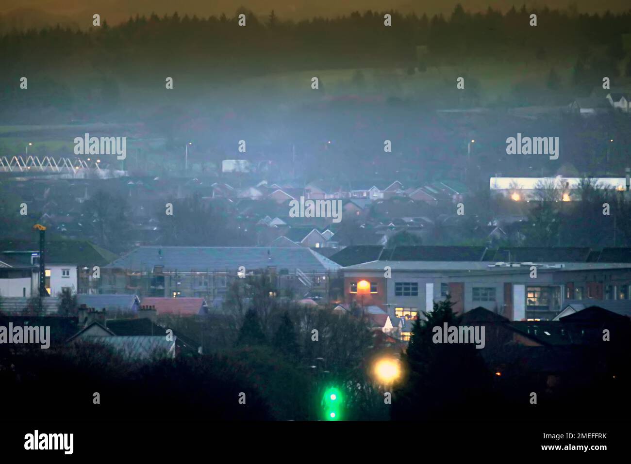 Renfrew, Glasgow, Scotland, UK 24th  January, 2023. Scotland's first power cut as postcode PA4 Renfrew sees the first of the current power problem in the country. credit Gerard Ferry/Alamy Live News Stock Photo