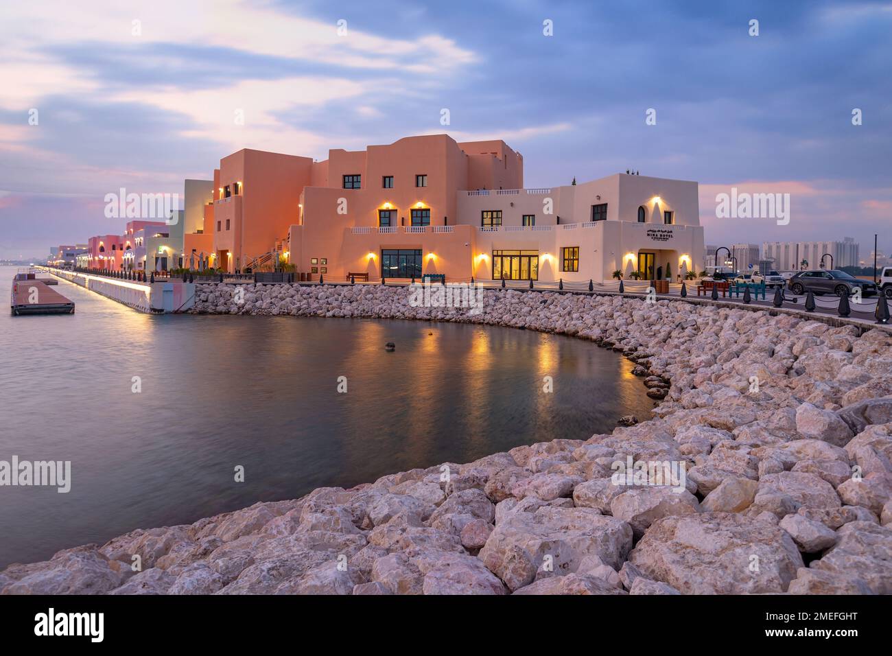 Old Doha port redevelopment into Mina district Box Park Qatar Stock