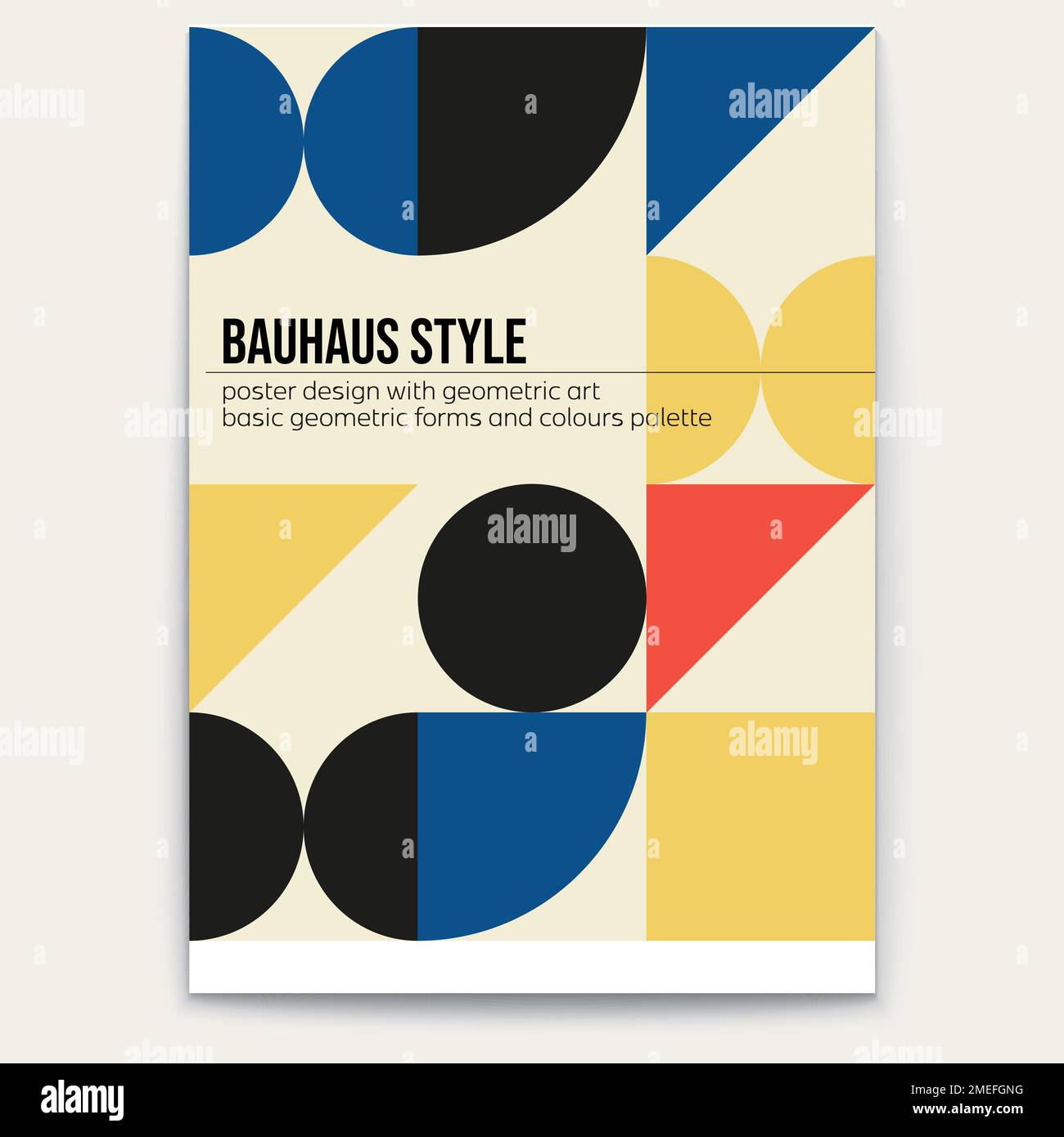 Abstract retro geometric pattern. Minimalistic forms. Bauhaus style. Poster design. Cover vector template Stock Vector