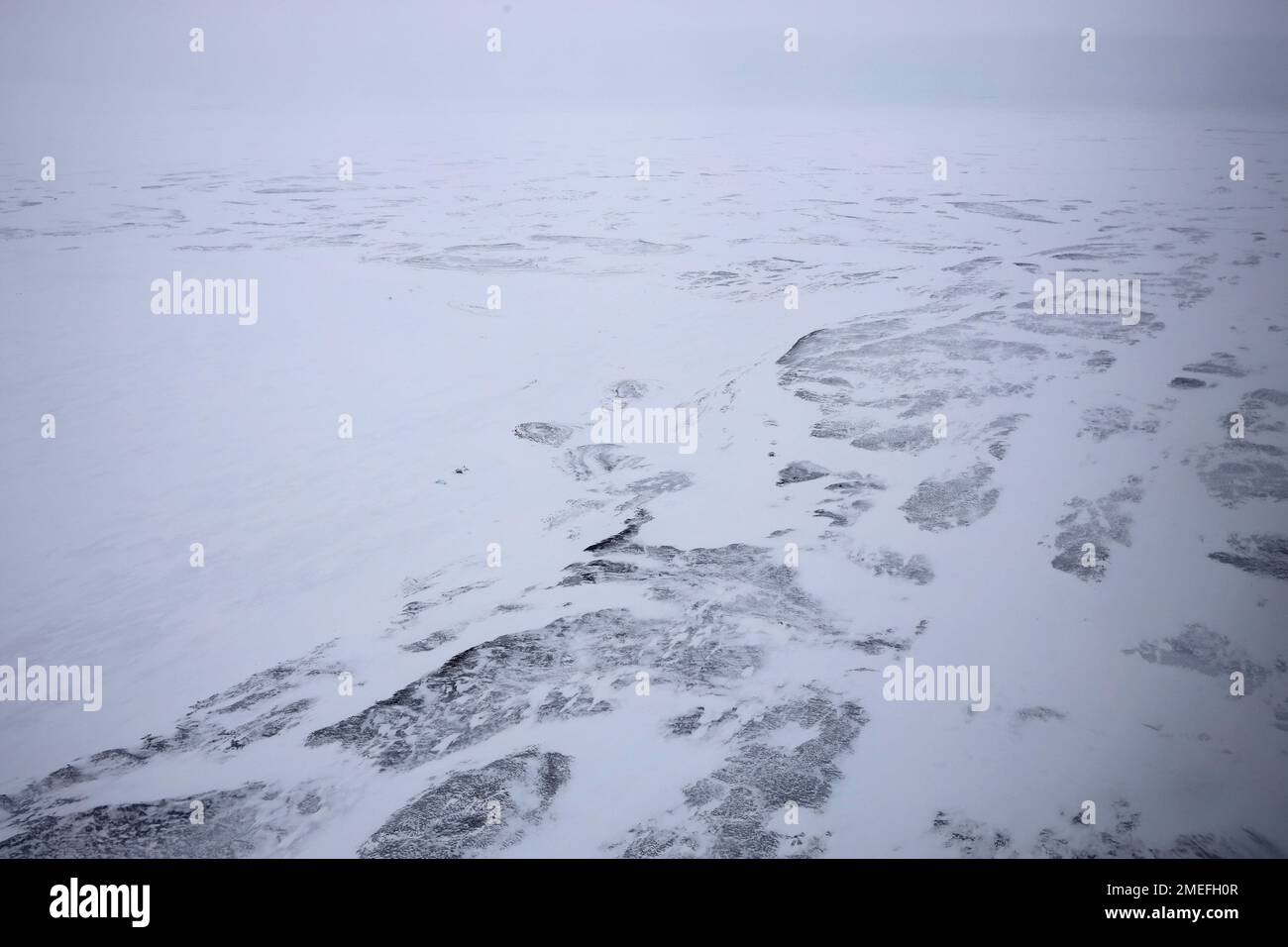 An aerial view of Alexandra Land island of the Franz Josef Land