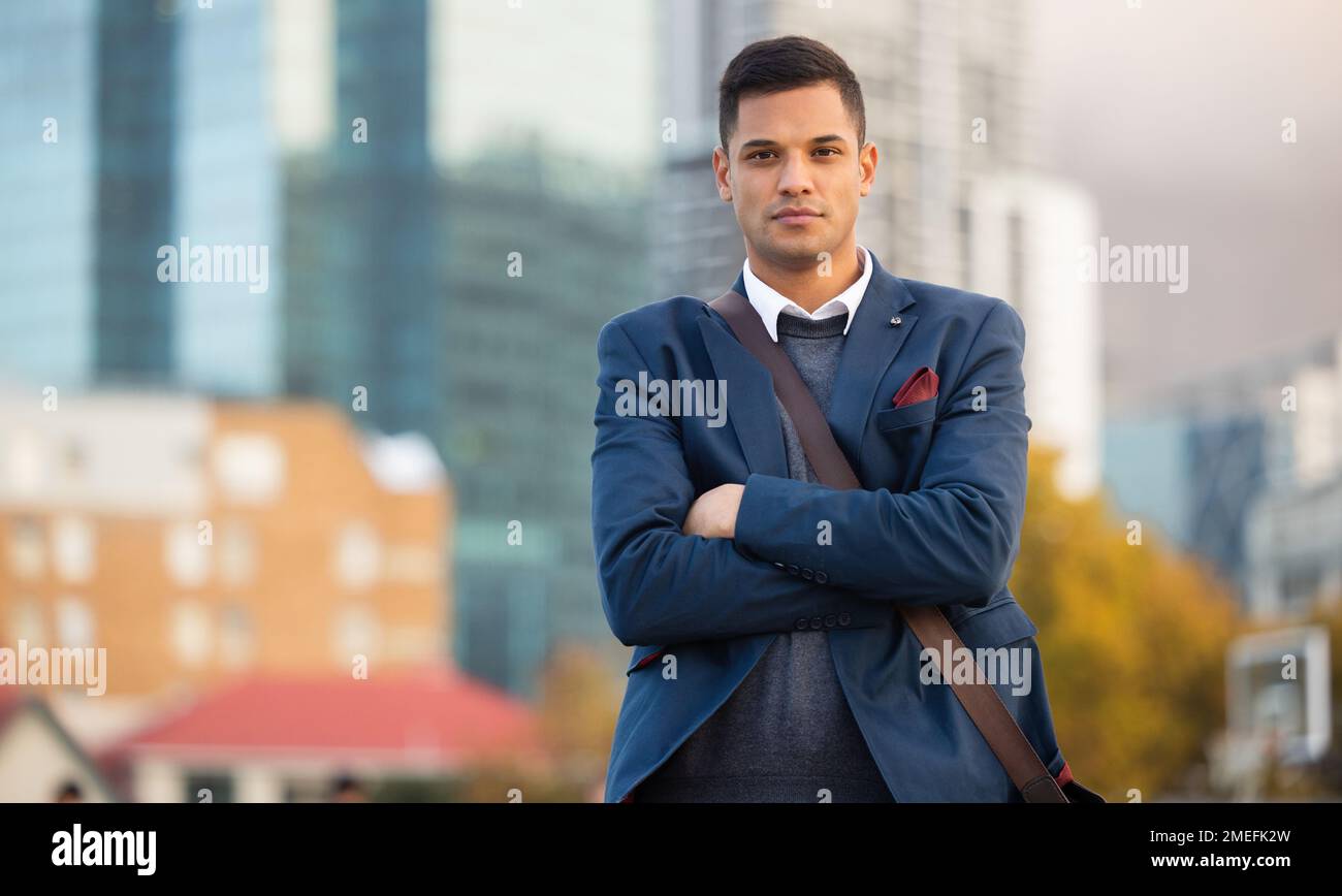 Architecture buildings, portrait and business man, real estate agent or