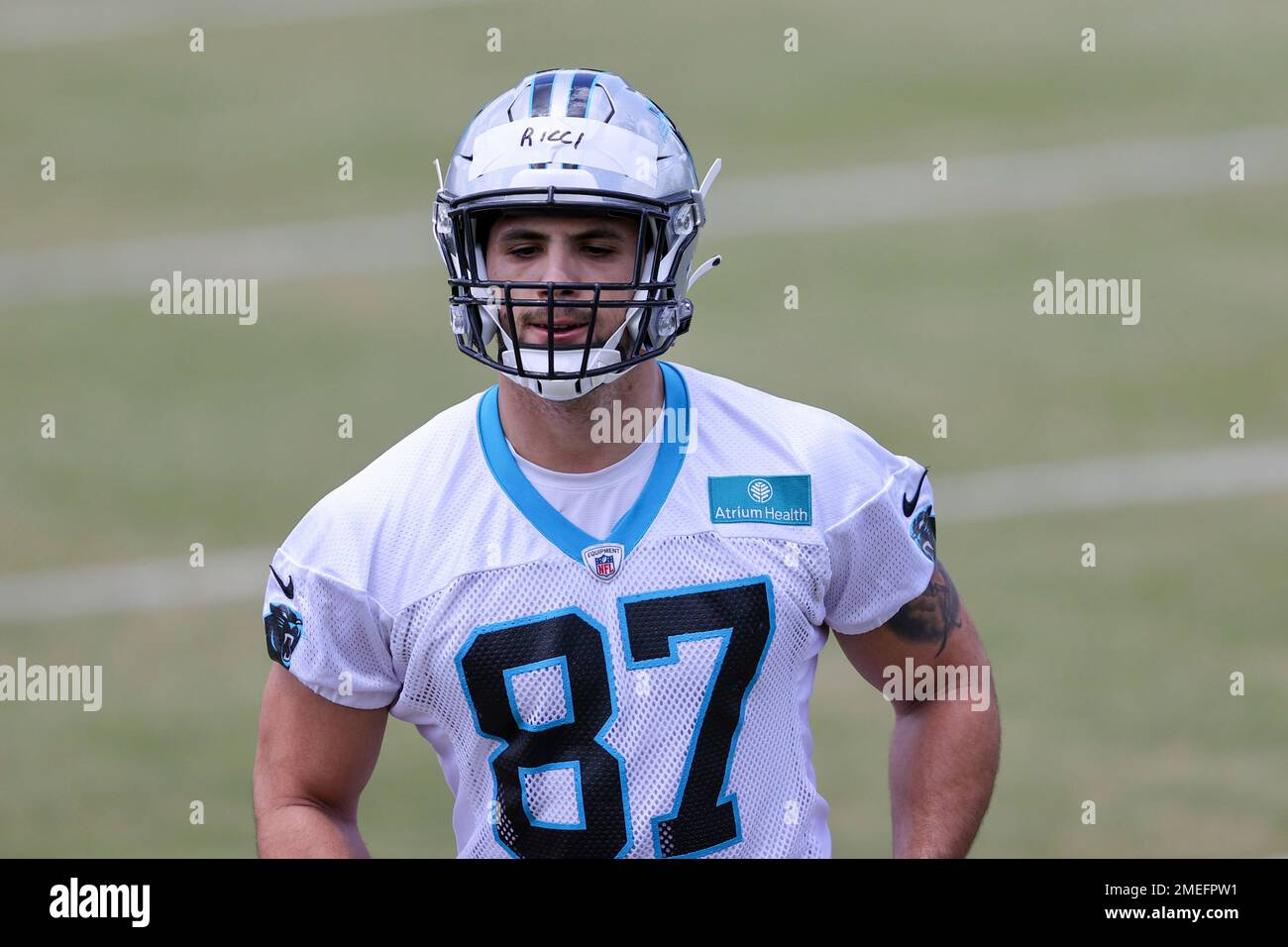 Carolina Panthers tight end Giovanni Ricci arrives at the NFL