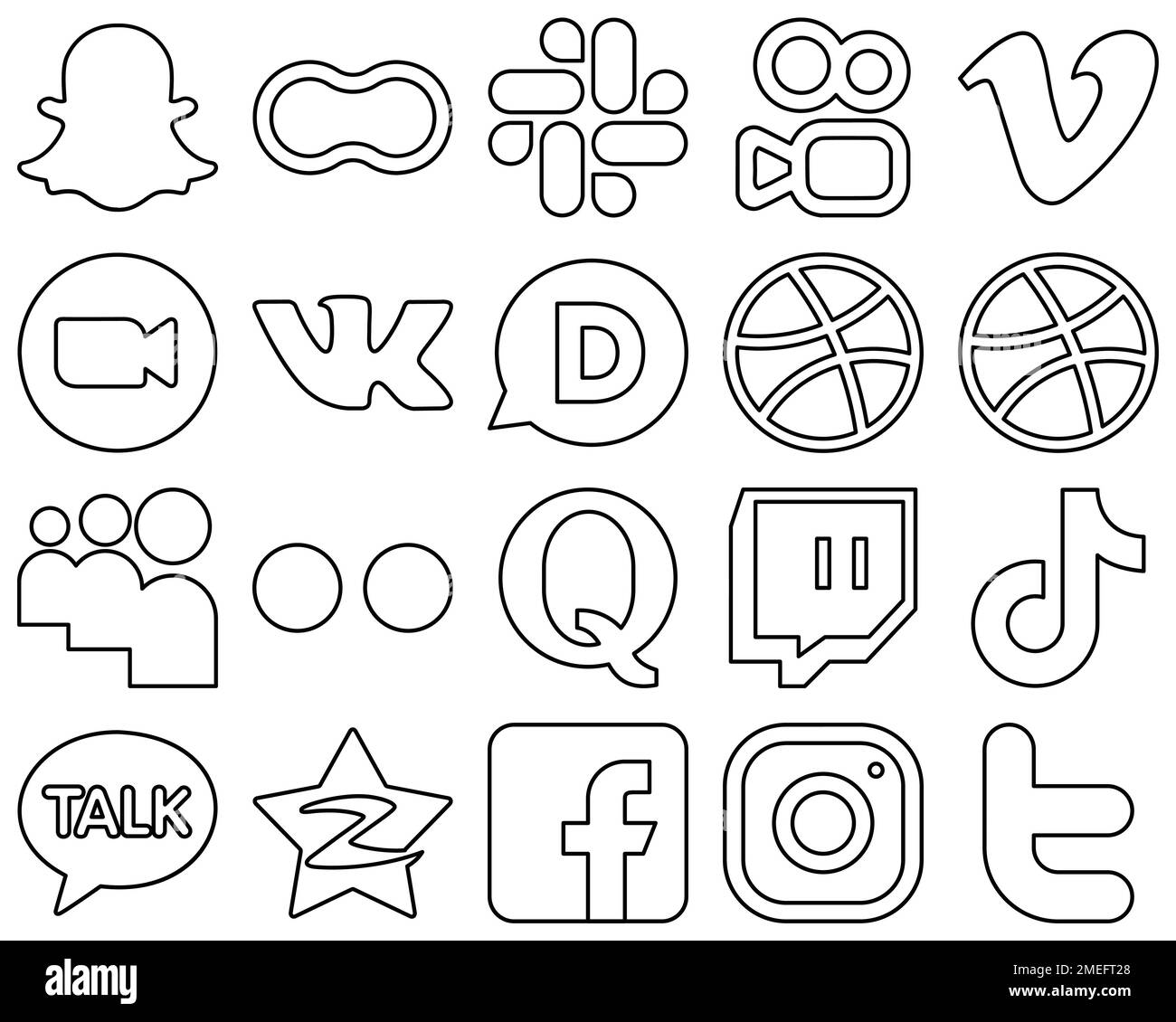 Flat Circle White Icon Set message. douyin. discord and twitch 20 Stylish  Icons Stock Vector Image & Art - Alamy