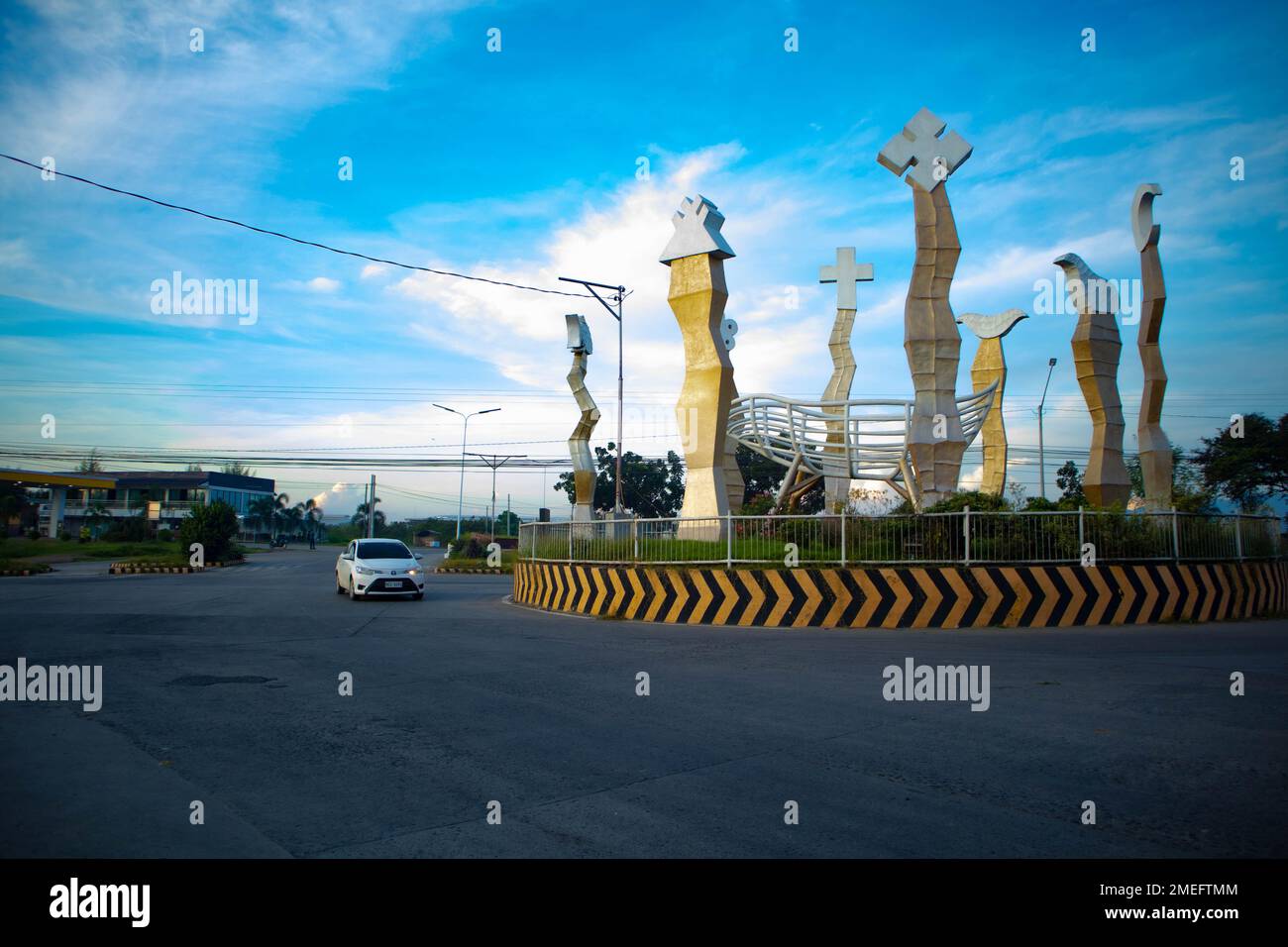 Early morning street activity in General Santos City, Philippines Stock