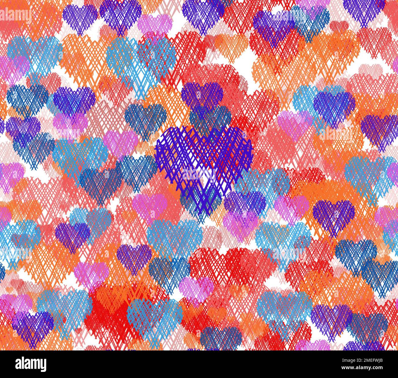 Line art of heart seamless pattern background Stock Photo - Alamy