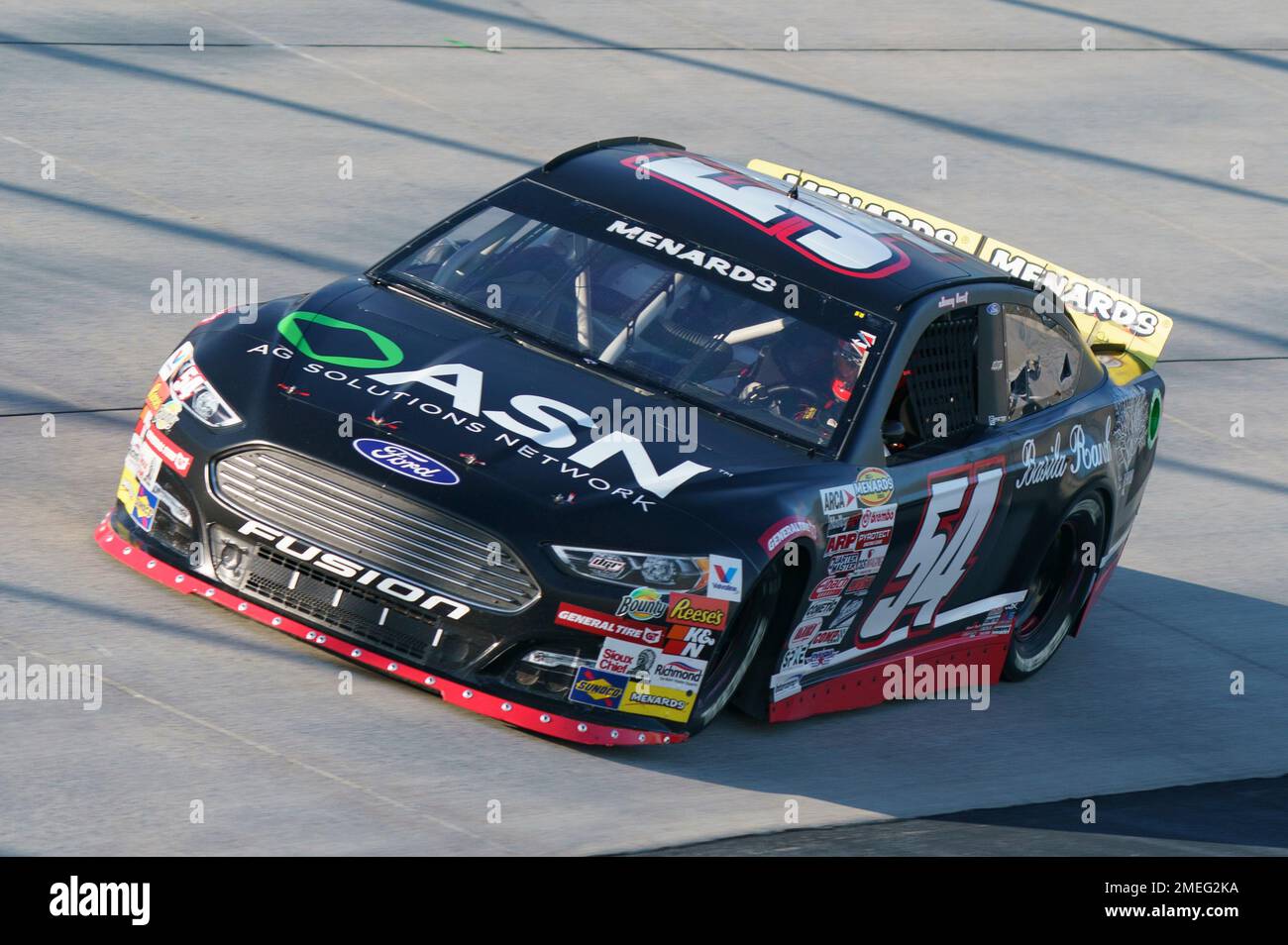 Joey Iest drives around the track during an ARCA Series auto race at ...
