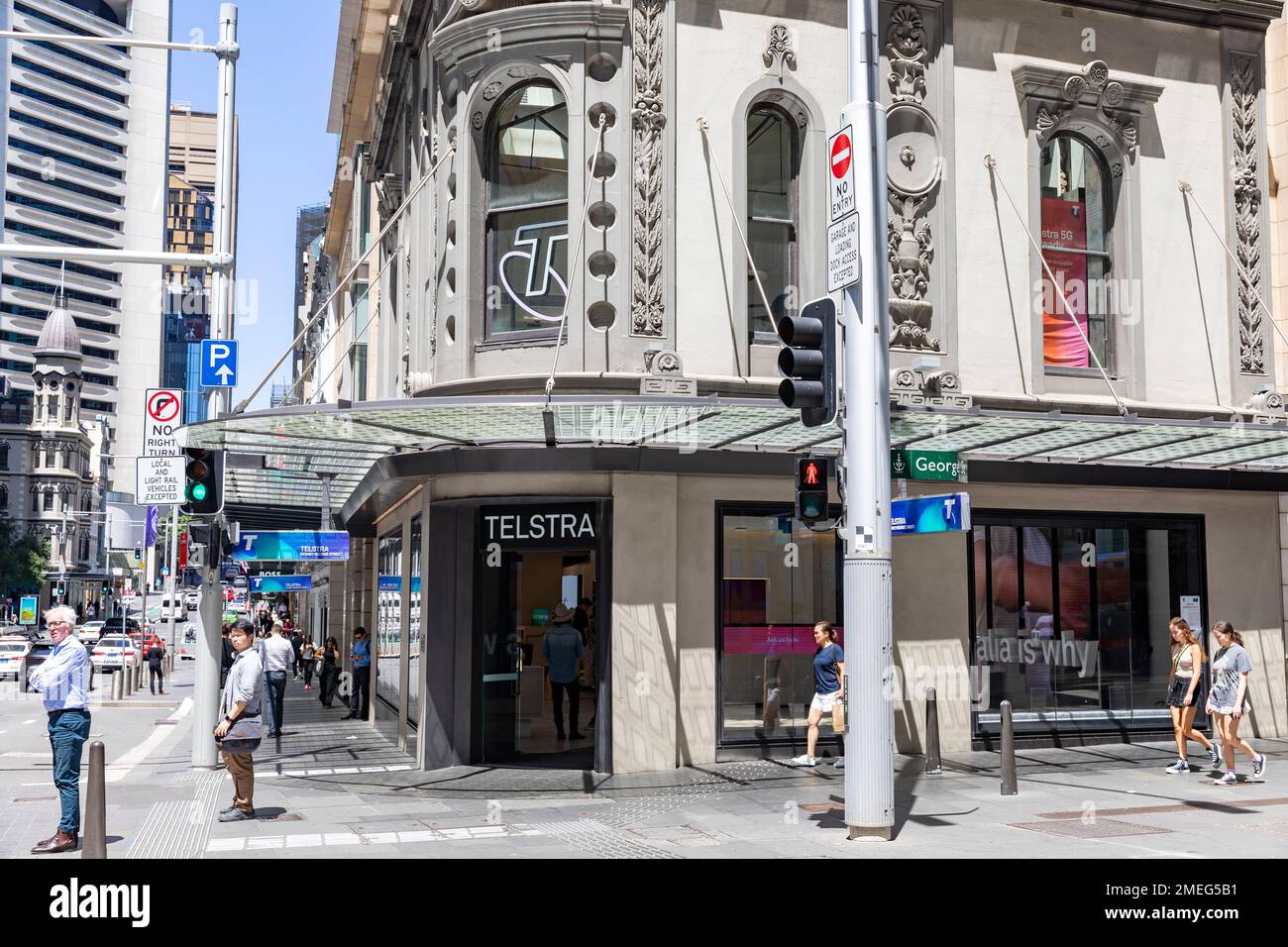 Telstra store on George street in Sydney city centre,NSW,Australia summer 2023 Stock Photo