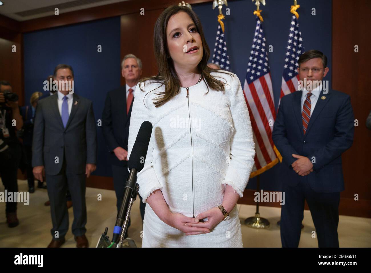 Rep Elise Stefanik R Ny Speaks To Reporters At The Capitol In Washington Friday May 14