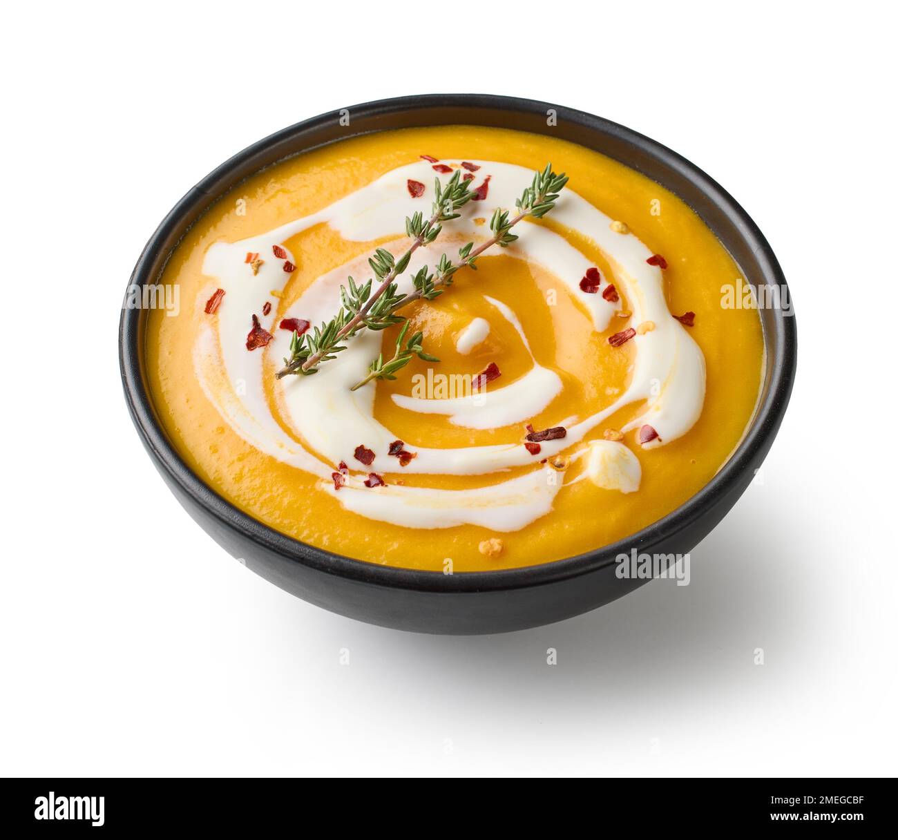 bowl of vegetable cream soup isolated on white background Stock Photo ...