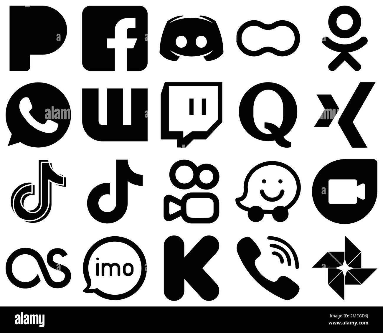 Flat Circle White Icon Set message. douyin. discord and twitch 20 Stylish  Icons Stock Vector Image & Art - Alamy