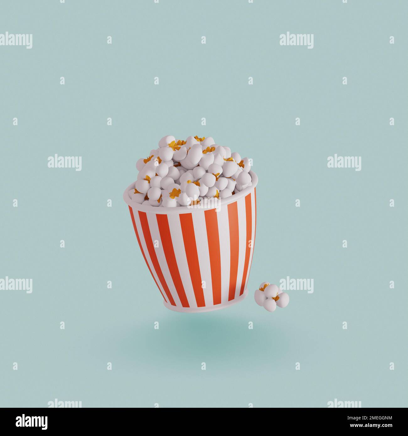 Fast food icon. Popcorn on blue background. 3d render Stock Photo - Alamy