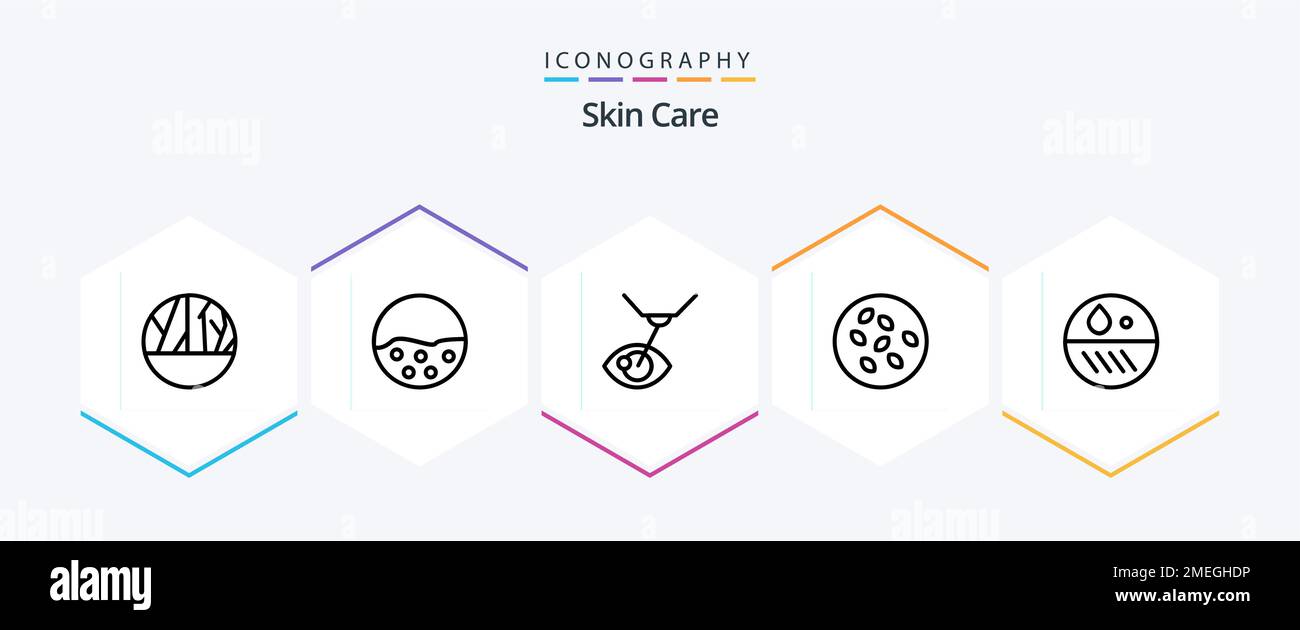 Skin 25 Line icon pack including dermatologist. sesame seeds. skin