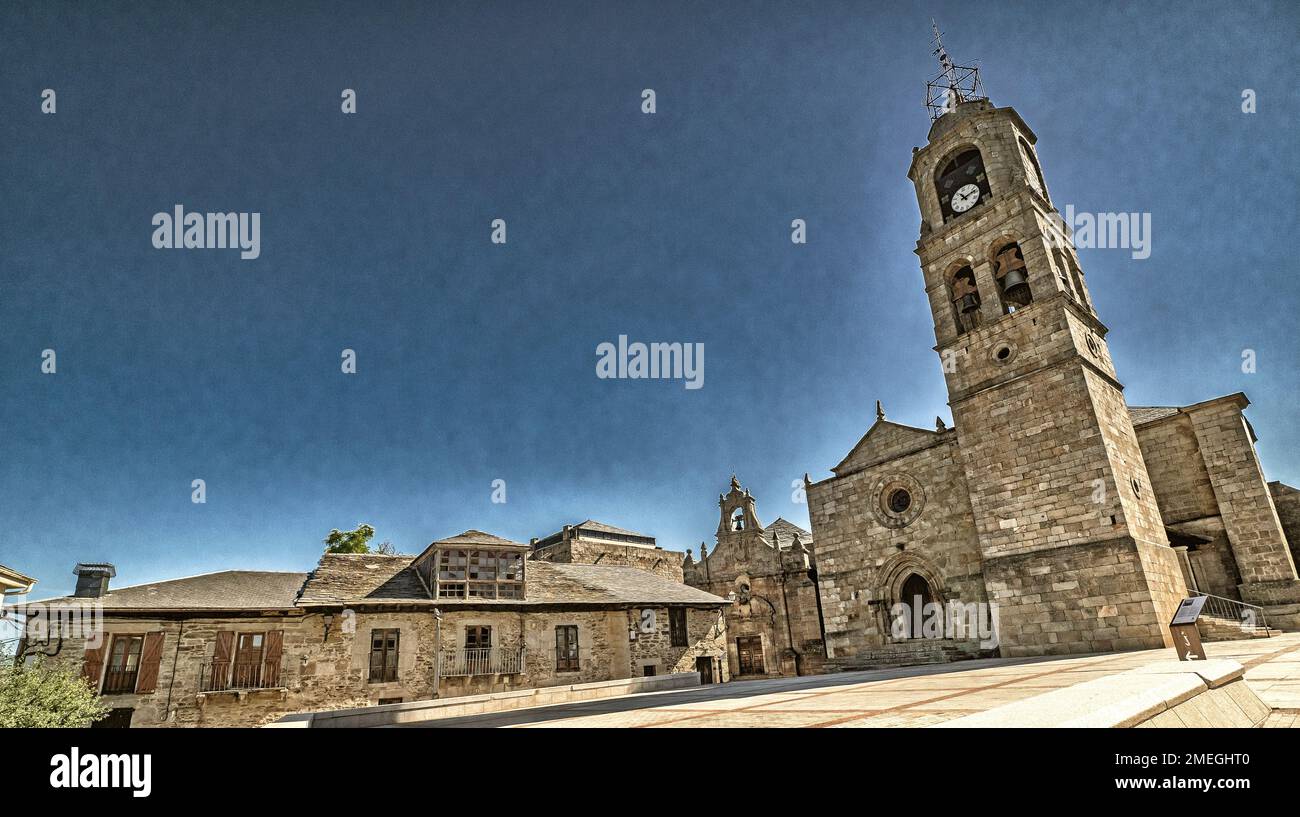 Church of Santa María del Azogue, 12th-13th Century Romanesque Style, Puebla de Sanabria, Zamora, Castile and Leon, Spain, Europe Stock Photo