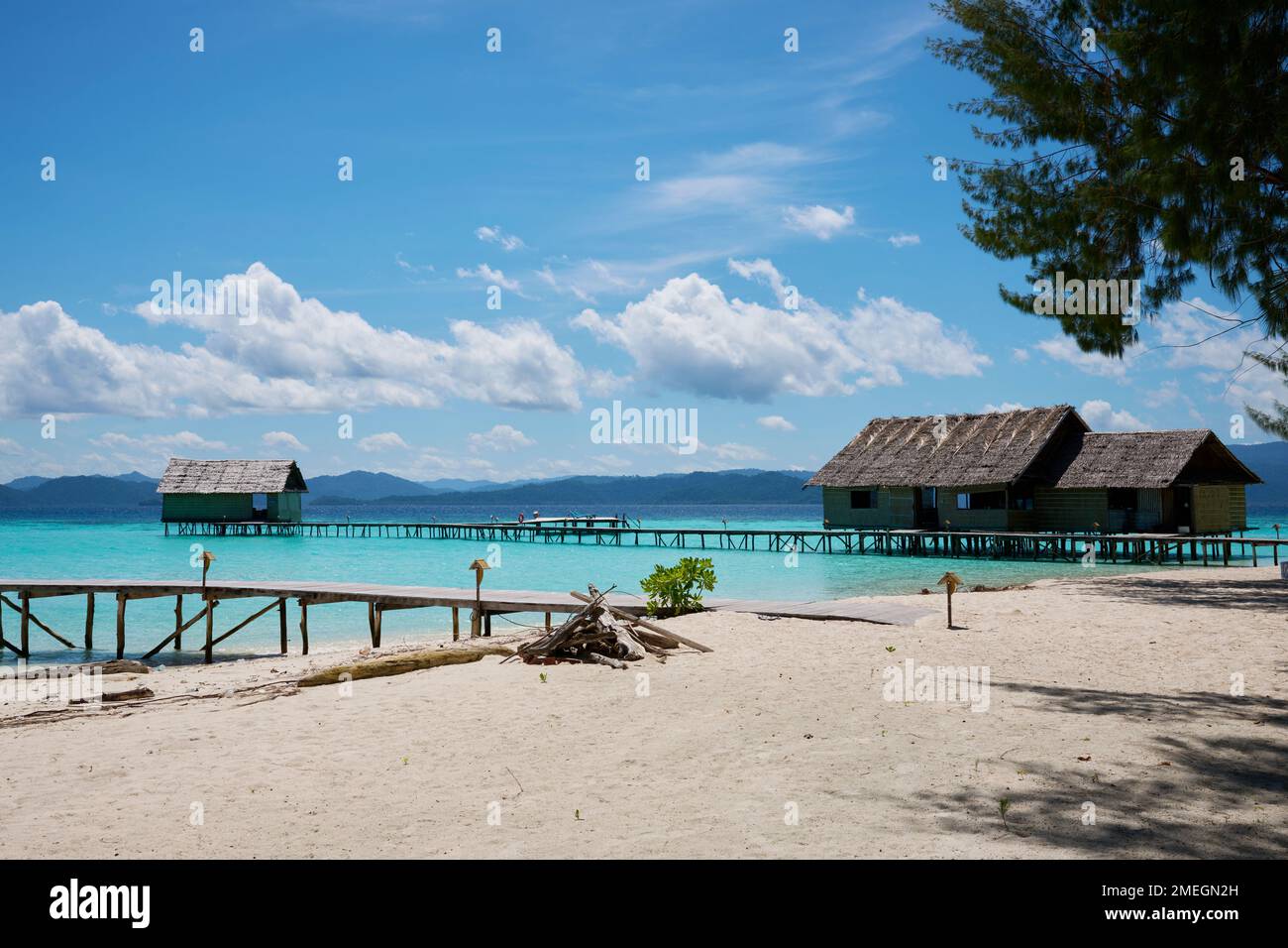 Wai Diving Resort on Raja Ampat Islands, Indonesia Stock Photo