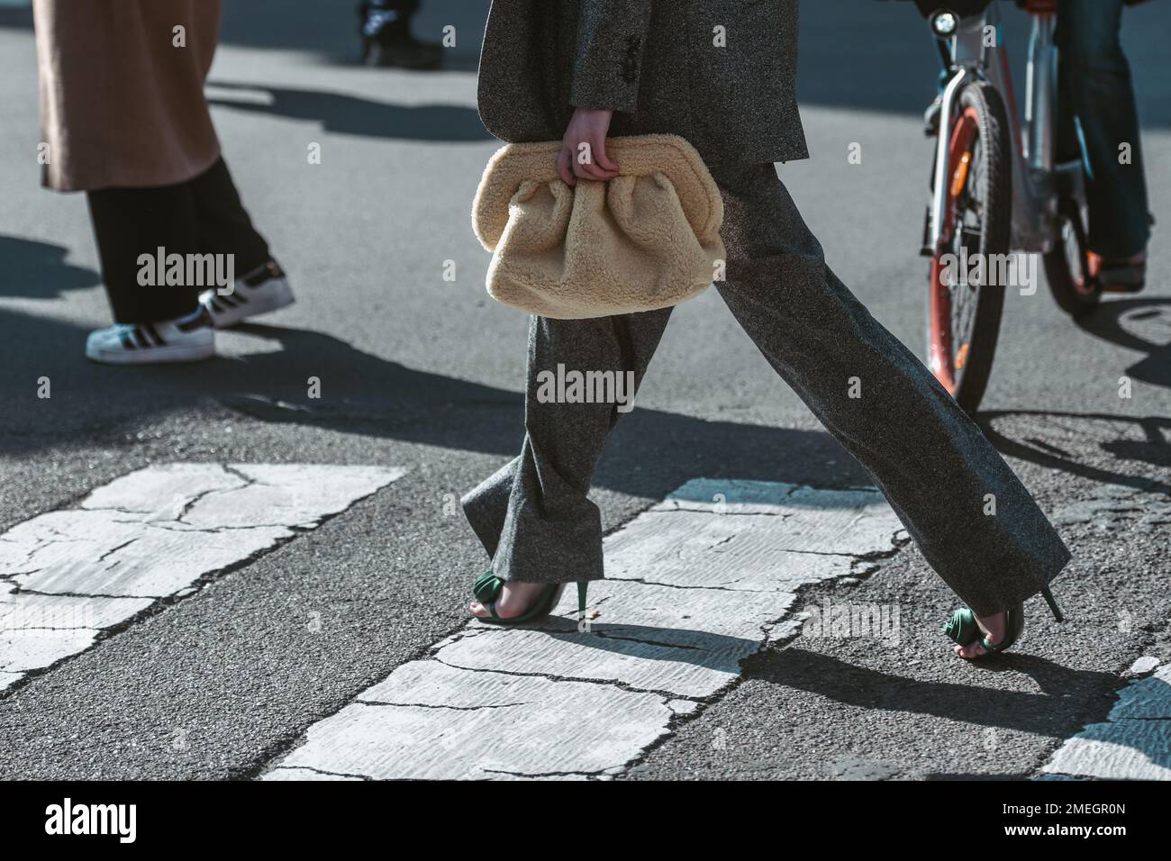 fashion, streetstyle, street style, modern, model, wear, female, handbag, trendy, casual, fashionable, design, clothing, shoes, editorial, look, outfi Stock Photo