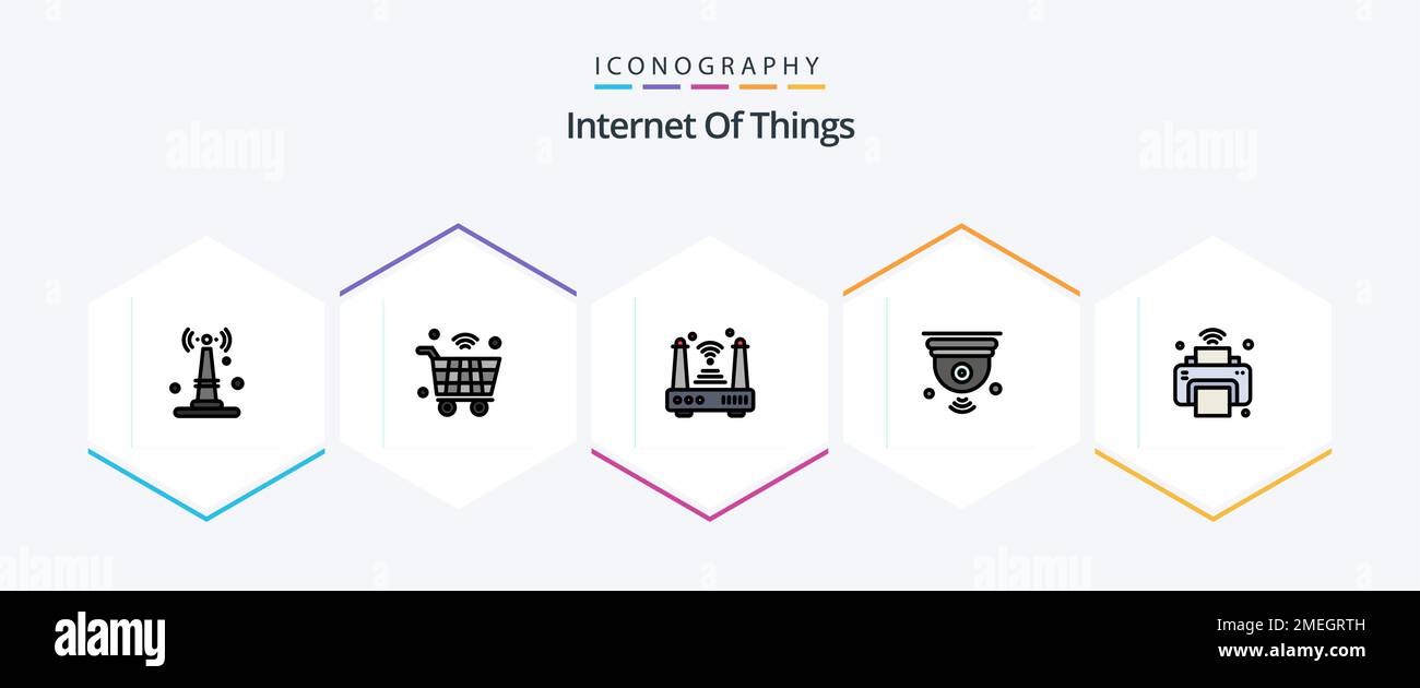 Internet Of Things 25 FilledLine icon pack including iot. internet ...