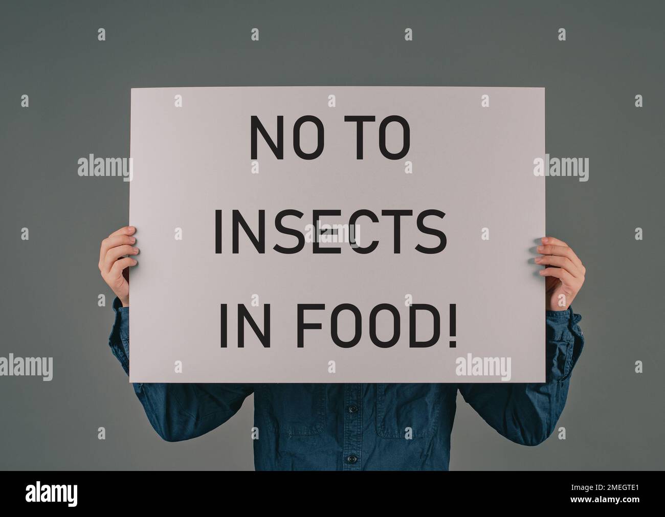 No insects in food, new EU regualtion for ingredients in bread, pasta, chocolate, powder of cricket and beetle allowed Stock Photo