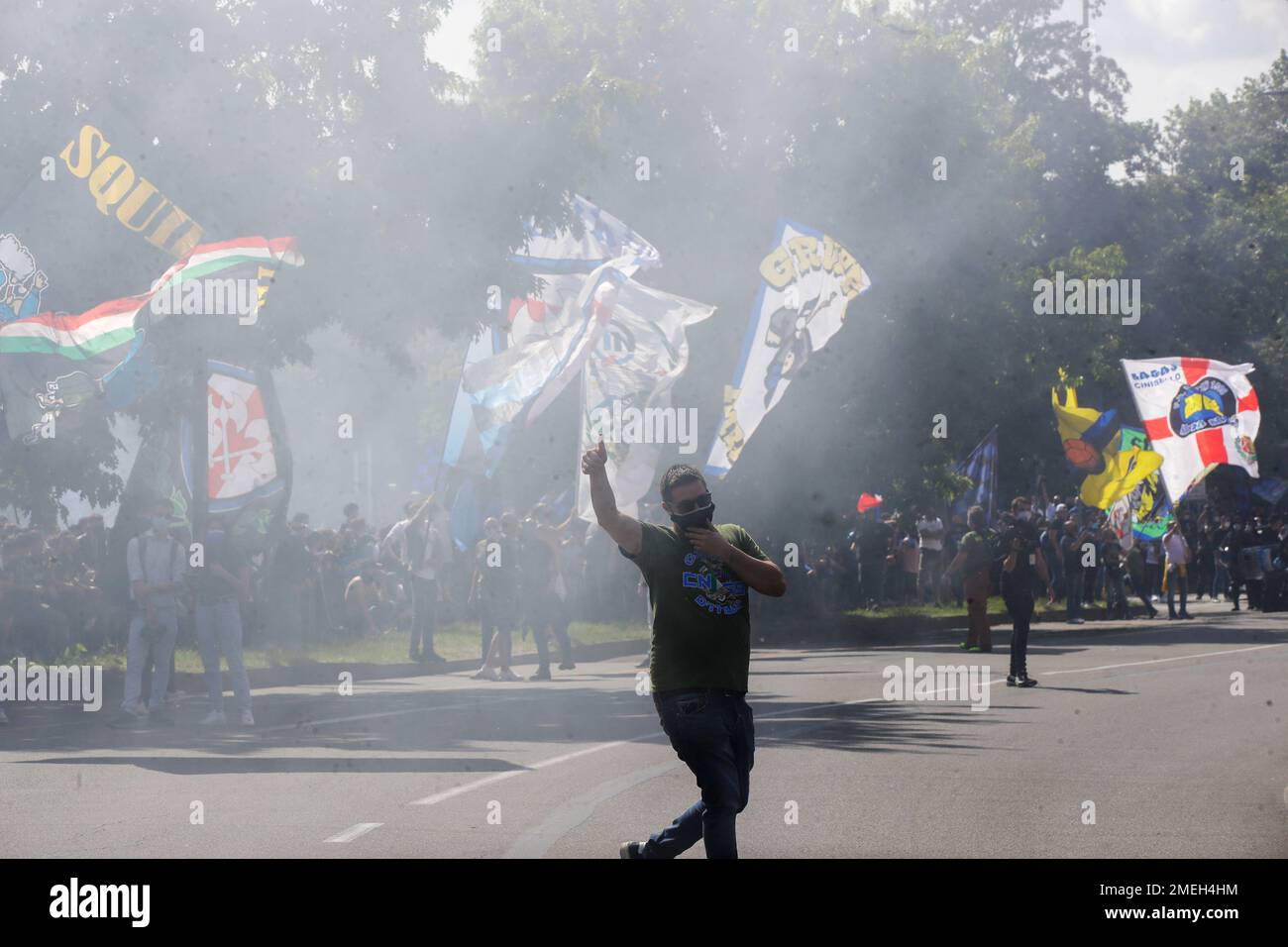 Inter Milan Fans Celebrate And Shout Slogans Celebrating Inter Milan S
