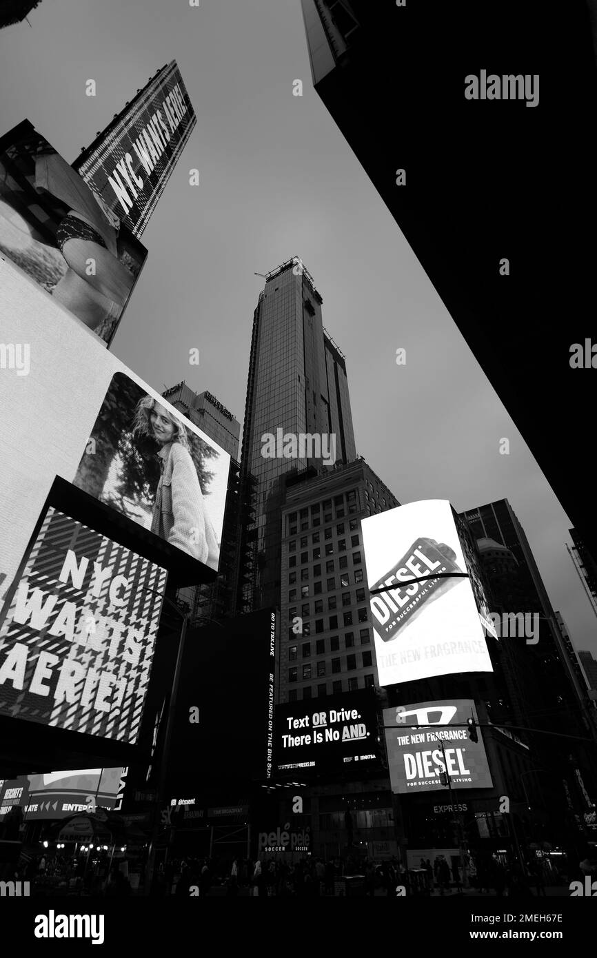 The bright lights of New Yorks Times Square Stock Photo Alamy