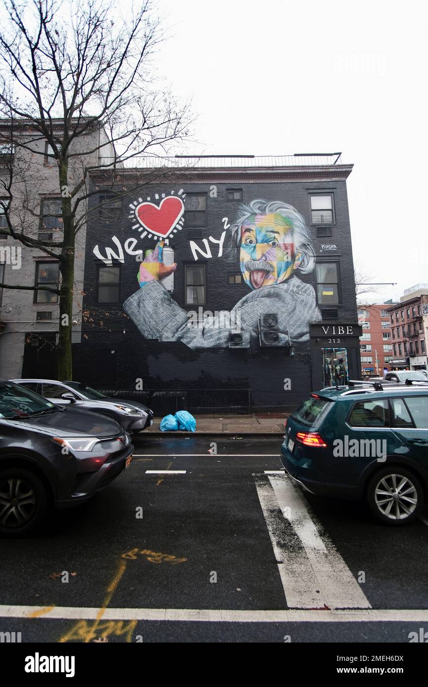 We love NY mural/graffiti in New York Stock Photo