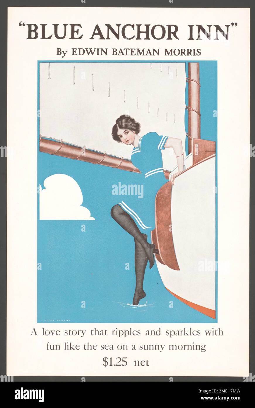 Coles Phillips - Blue Anchor Inn by Edwin Bateman Morris book cover 1911 Stock Photo