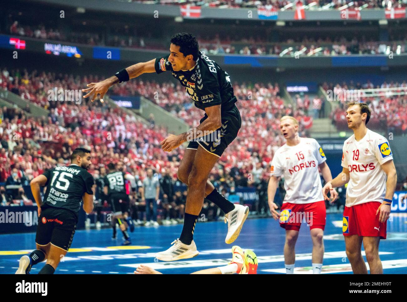 Malmo, Sweden. 23rd Jan, 2023. Omar Elwakil (31) of Egypt seen during