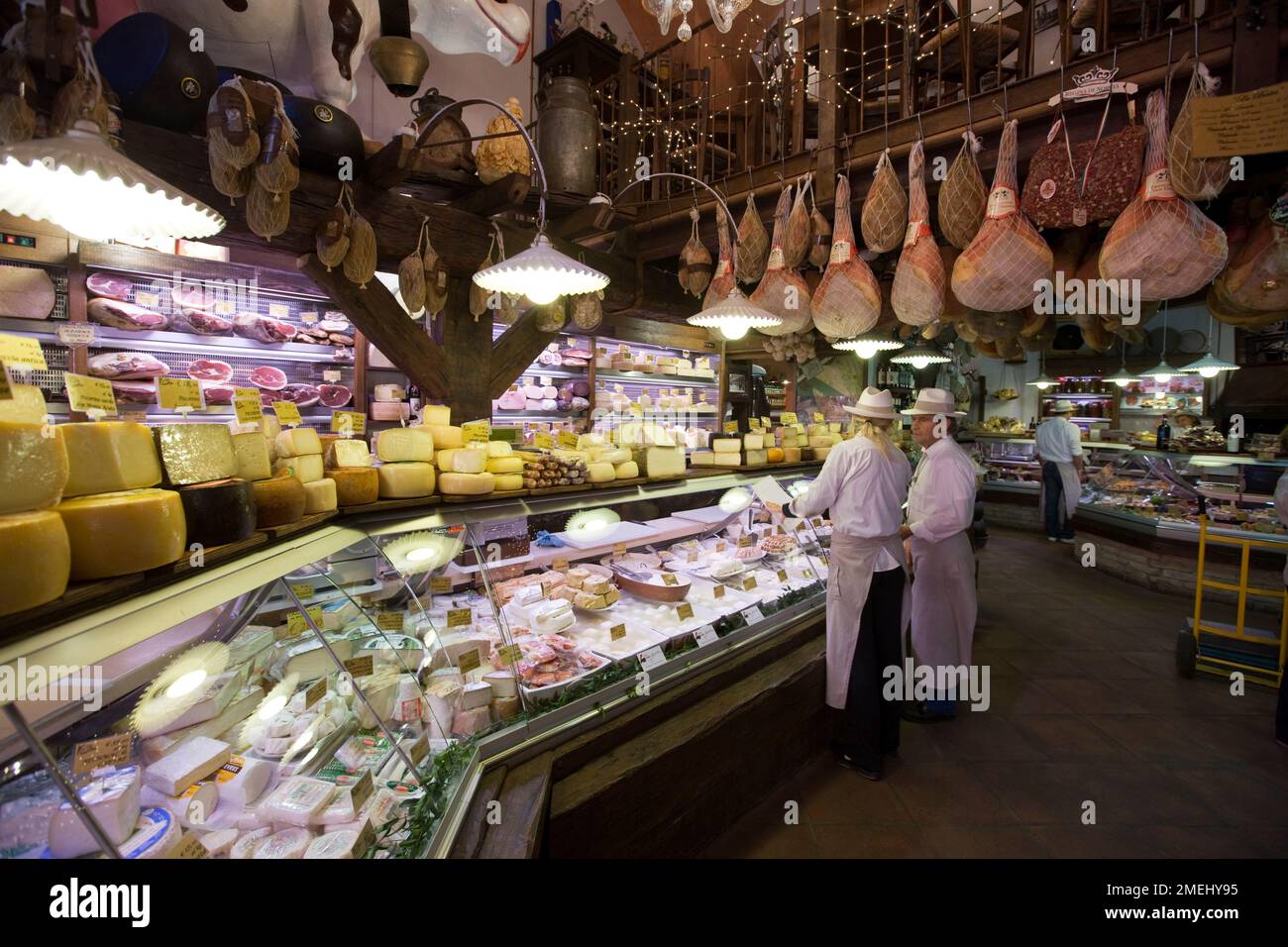 Ham and cheese shop in Bologna Stock Photo Alamy