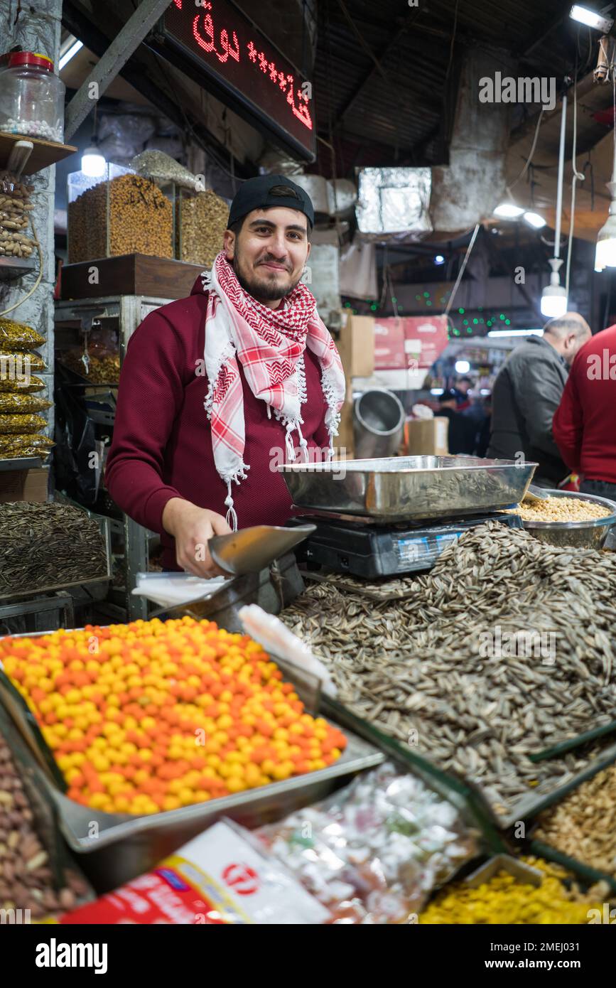 Street market in Amman, Jordan, Asia. Stock Photo